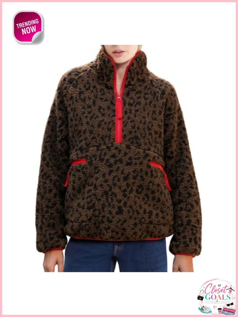 Fuzzy Half Zip Fleece Jacket Women Sherpa Pullover Sweatshirt